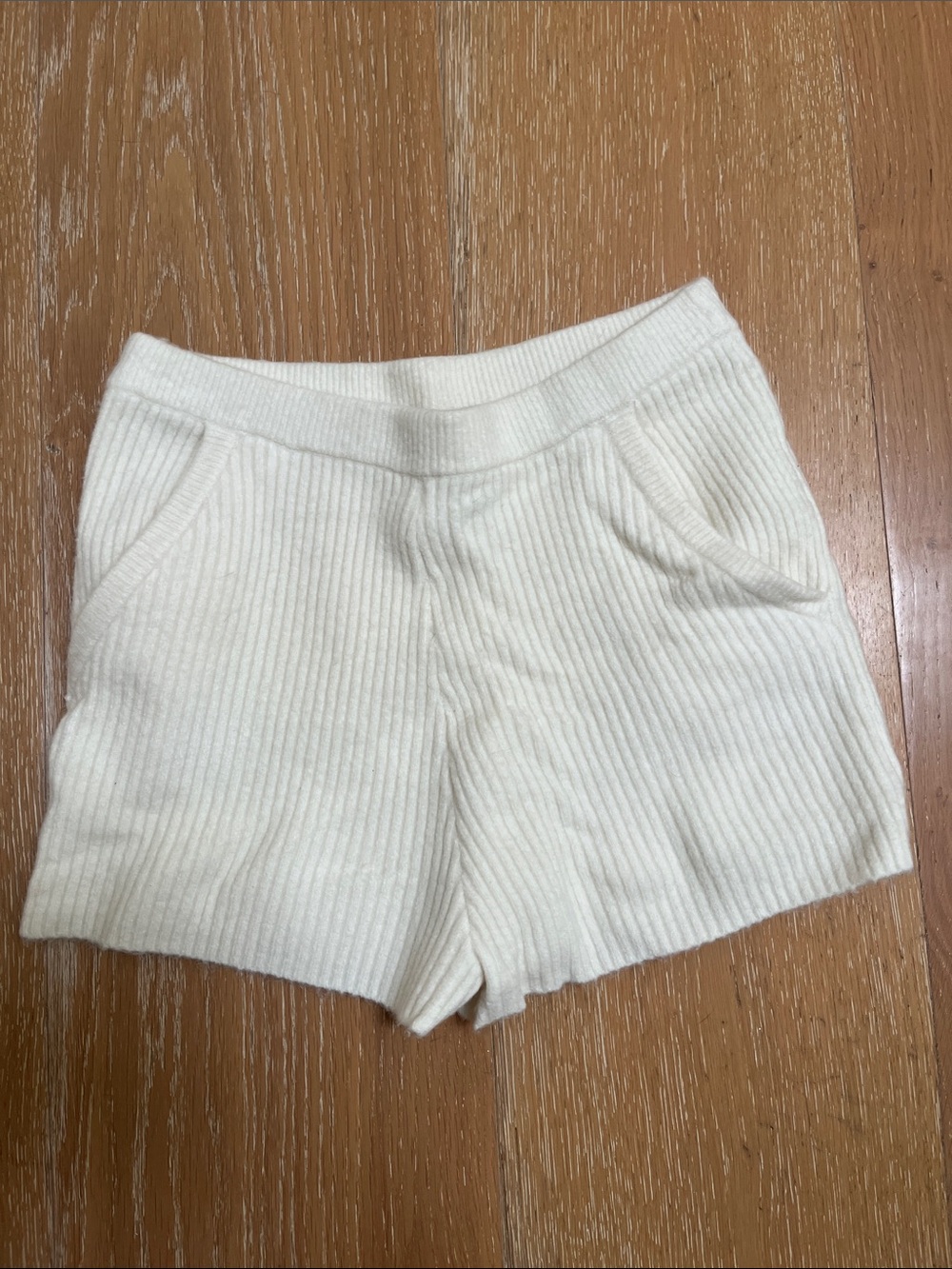 Marissa Webb White Wool and Cashmere Blend Shorts